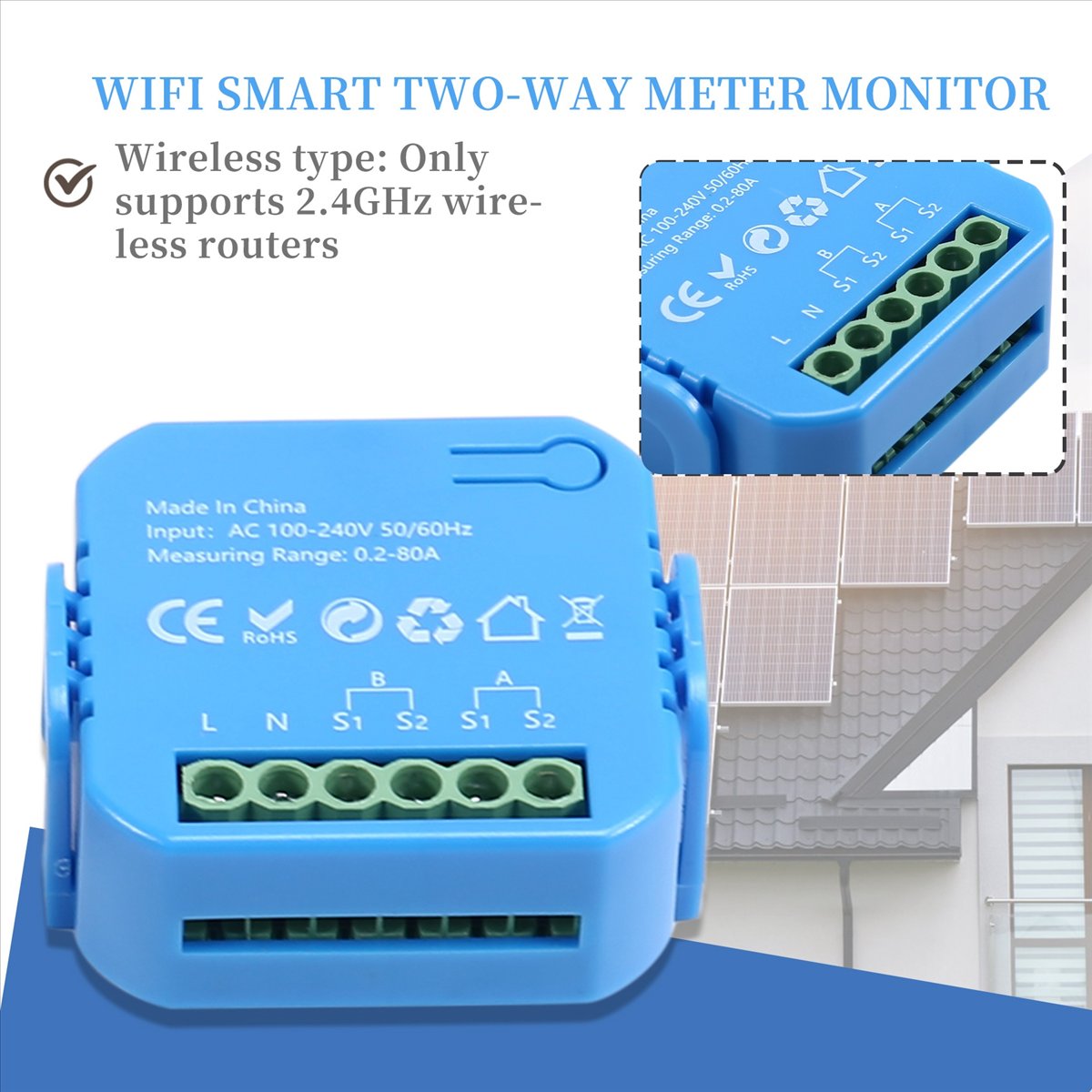 Energy Meter Bidirectional - OK 2個入り Tuya スマートライフ エネルギーメーター 電力生産消費量