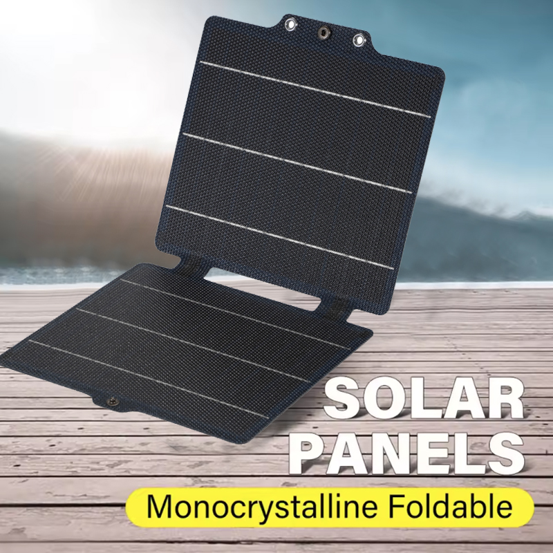 Folding Solar Panel - 10W 5V ポータブルソーラーパネルバッテリー携帯電話充電器折りたたみ式モバイルパワーバンク充電器携帯電話パワーバンクキャンプ用