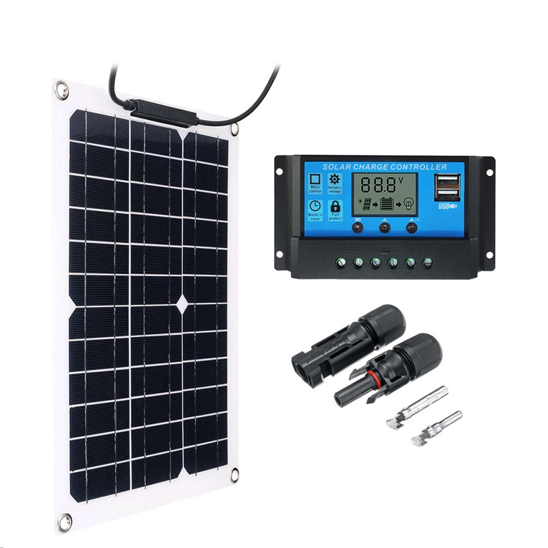 Renewable Energy Yacht - 15W ソーラーパネルセット 18V ソーラーコントローラー付き 車、ヨット、ボート用 -