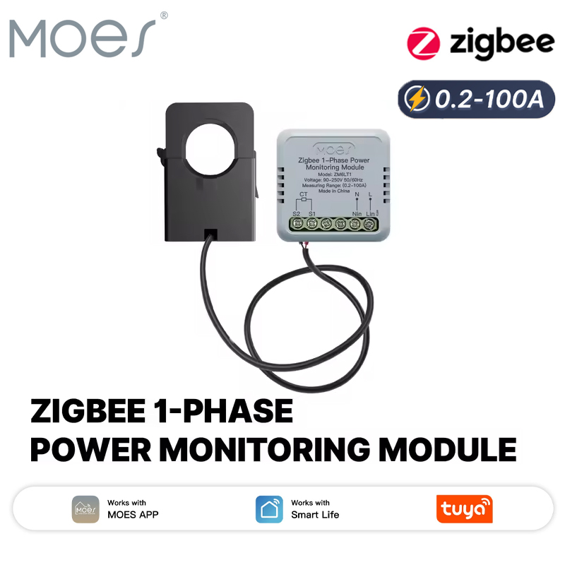 Energy Meter Bidirectional - MOES Tuya Zigbee スマート単相エネルギーパワーメーター 100A APP