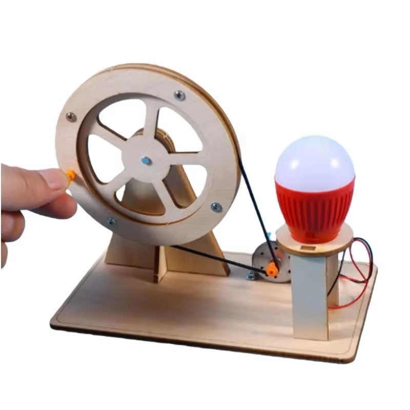 Renewable Energy Project - DIY手回し発電機科学キット STEAM木製物理教育玩具 実験 電気 再生可能エネルギー学習
