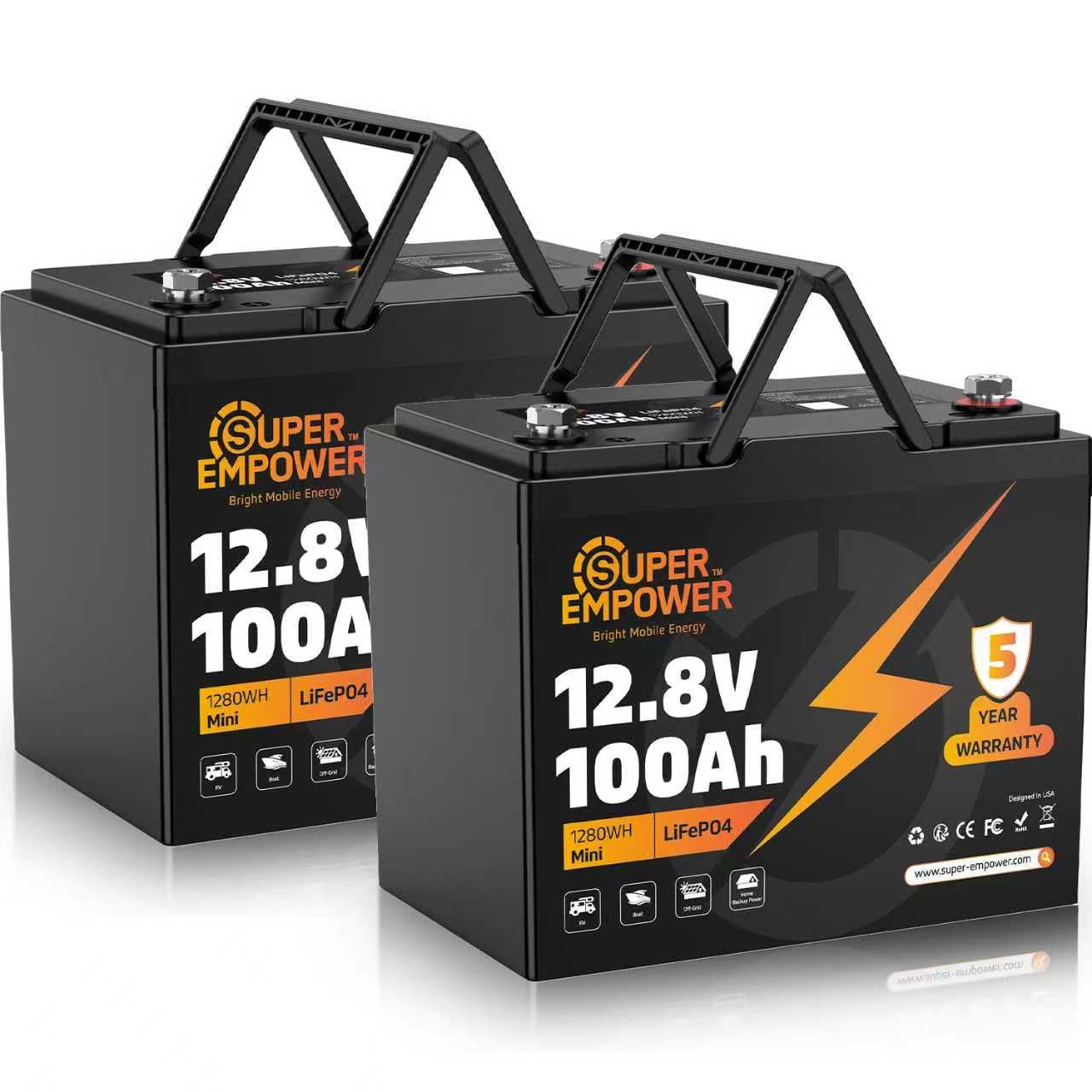 Lithium Battery 100Ah - 12V 100Ah LiFePO4リチウムバッテリー - BCIグループ24、低温保護機能付きディープサイクルRV LiFePO4バッテリー、100A