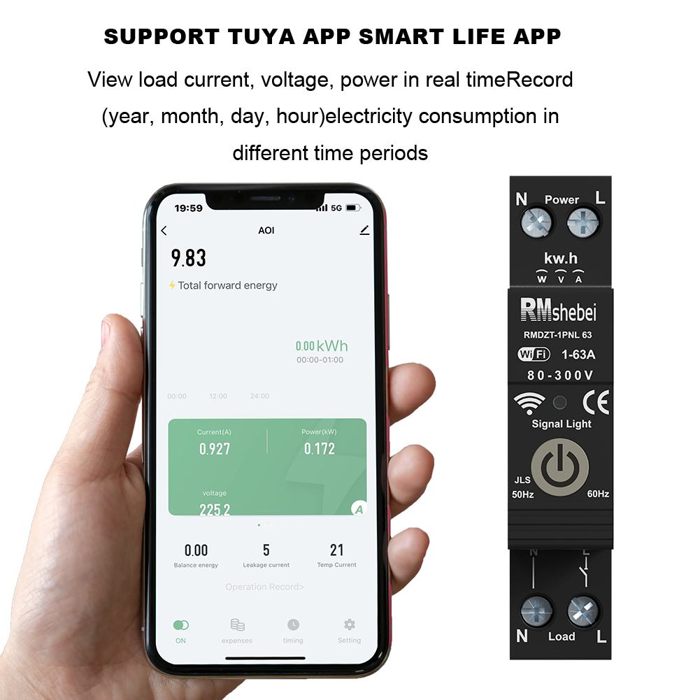 RMshebei Tuya WiFiスマートサーキットブレー - Energy Meter Bidirectional のレビューと価格