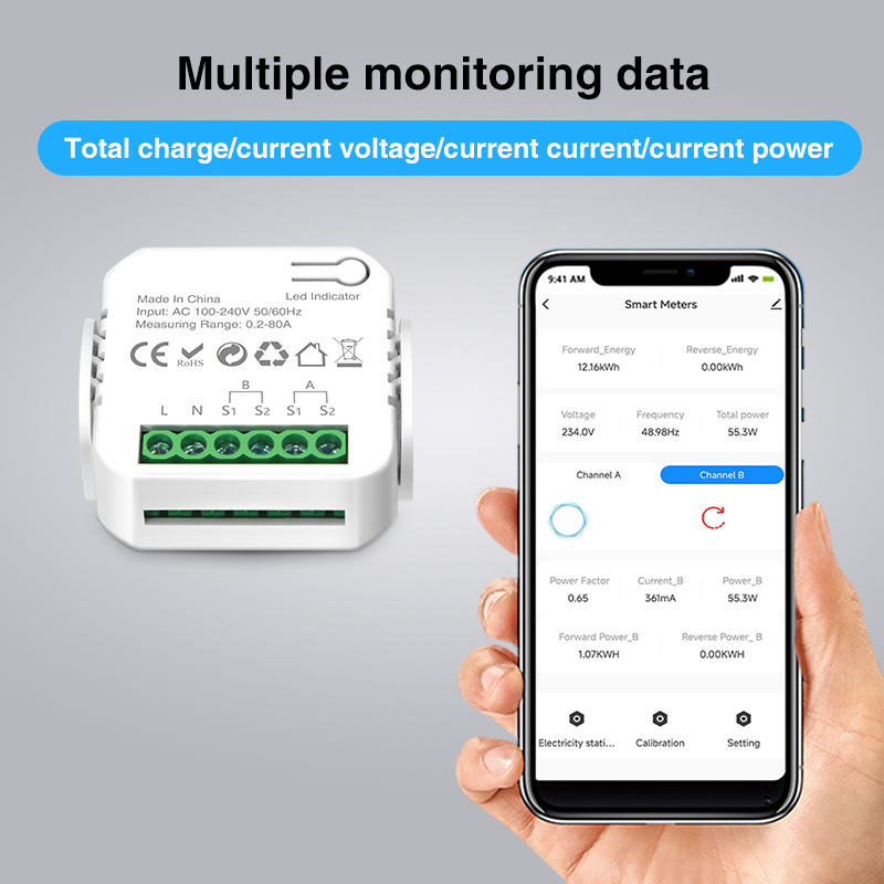 Tuya スマート Wifi インテリジェントエネルギーメー - Energy Meter Bidirectional のレビューと価格