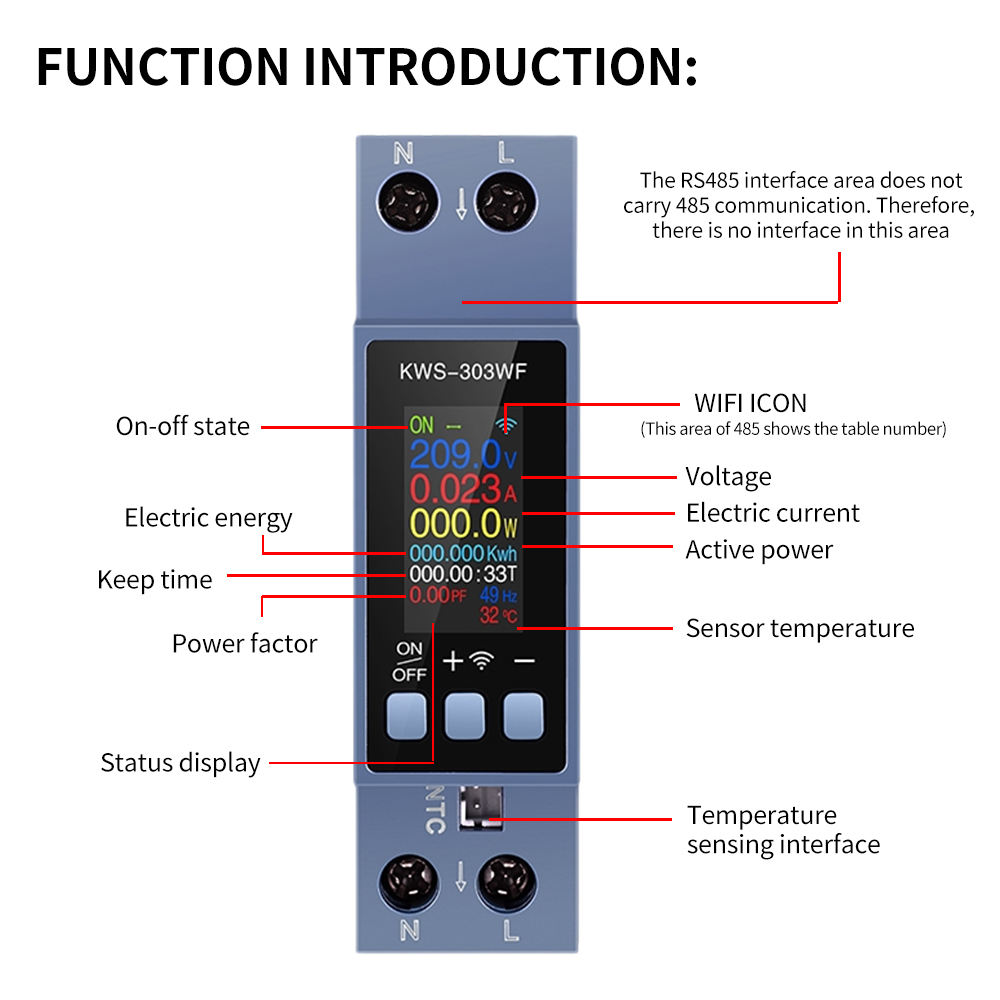 KWS-303 Tuya WiFi パワーメーター TFT  - Energy Meter Bidirectional のレビューと価格