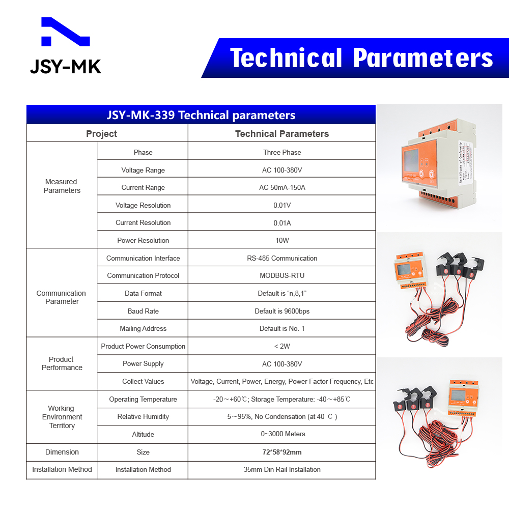 JSY-MK-339 RS485双方向測定150A ACスマ - Energy Meter Bidirectional のレビューと価格