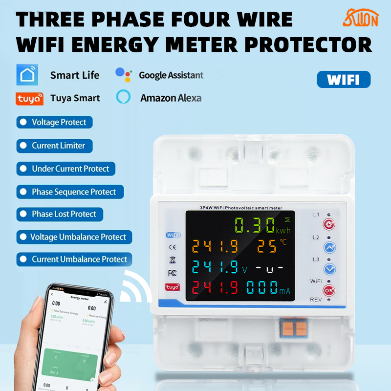 Tuya WiFi 3*220/380V 5(80)A スマ - Energy Meter Bidirectional のレビューと価格