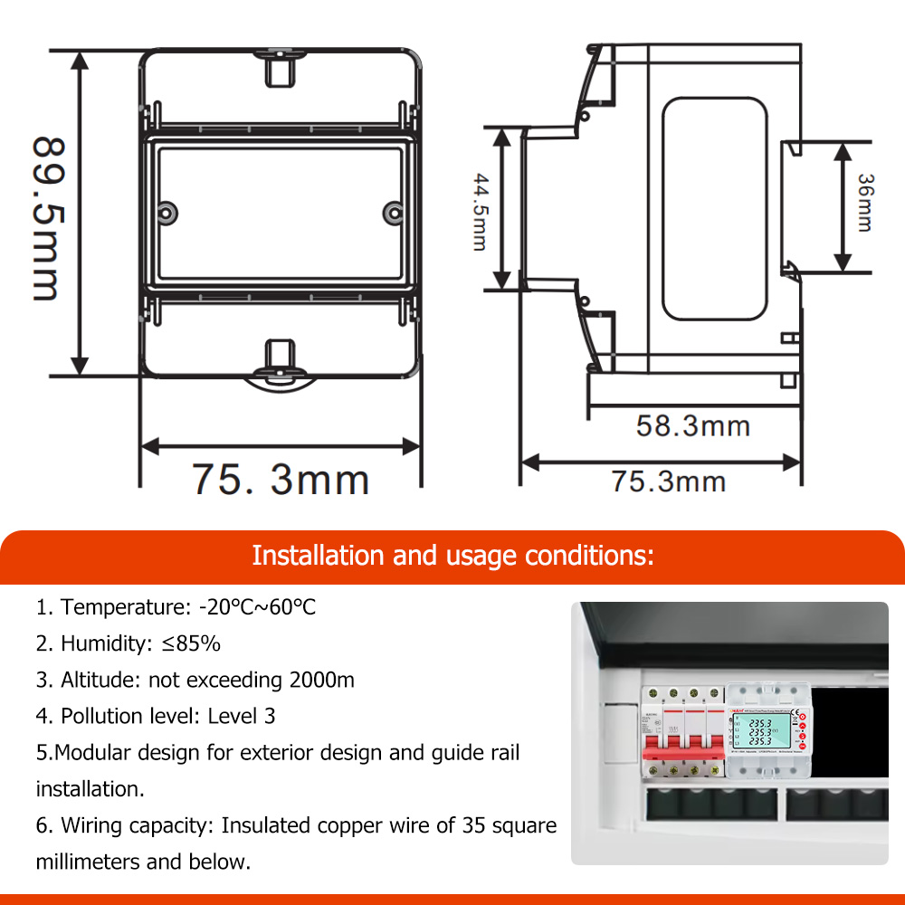Tuya WiFi 380V 4Pスマート双方向電力メーター - Energy Meter Bidirectional のレビューと価格