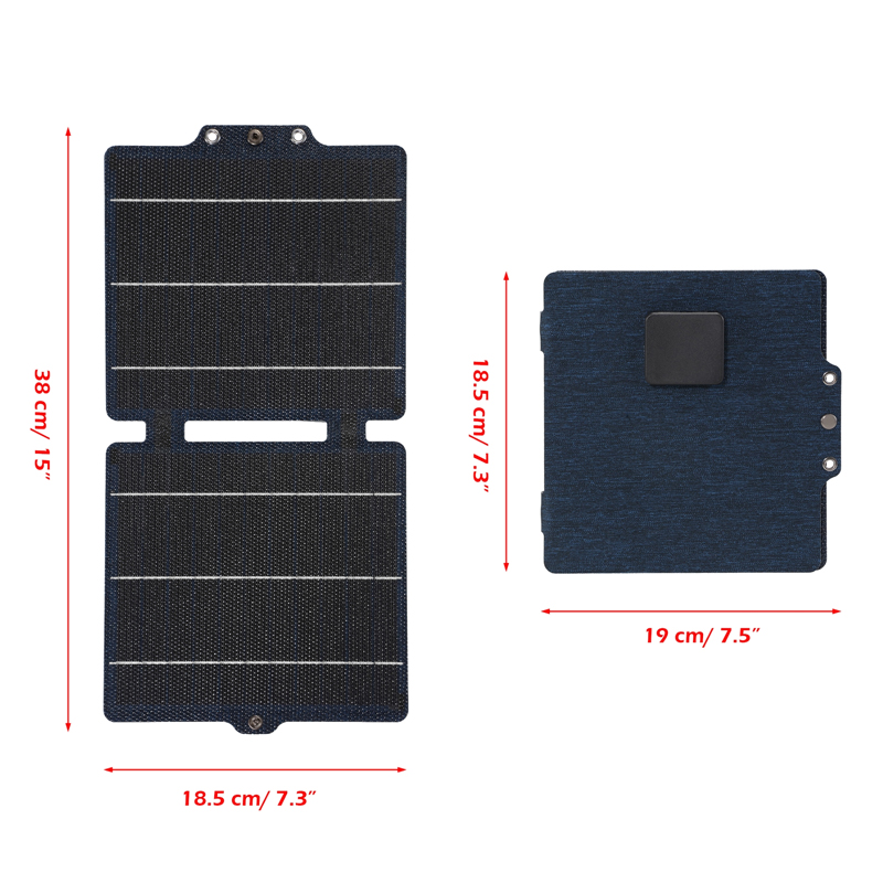 10W 5V ポータブルソーラーパネルバッテリー携帯電話充電 - Folding Solar Panel のレビューと価格