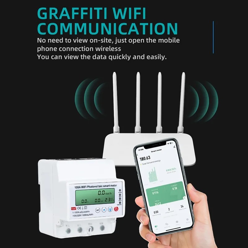 4P 1-100A WiFi太陽光発電スマートメーター 1P - Energy Meter Bidirectional のレビューと価格