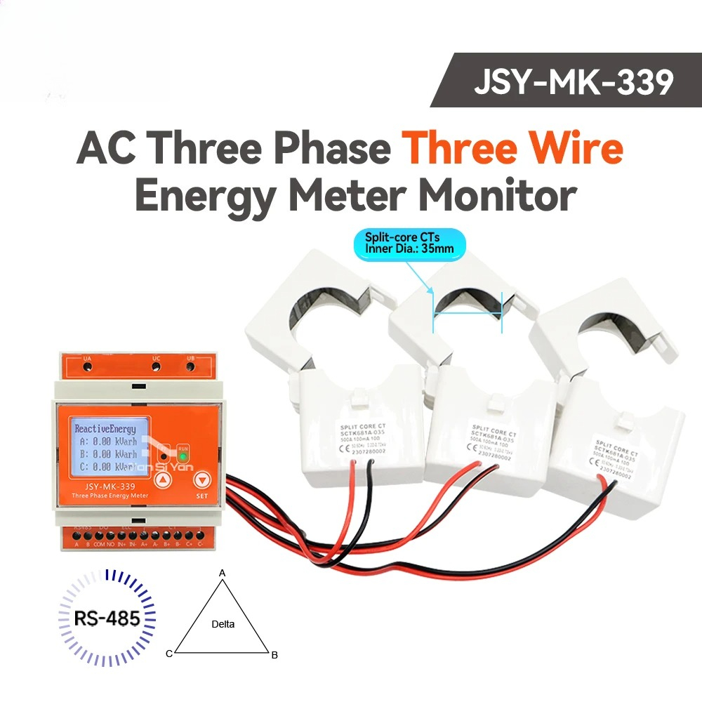 KWhメーターモニターModbus-RTU電流・電圧分析モジ - Energy Meter Bidirectional のレビューと価格