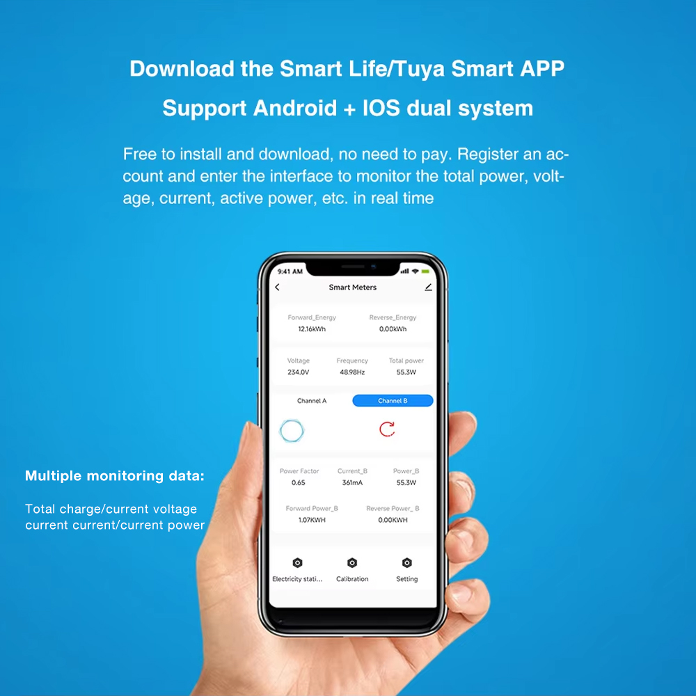 WiFi Tuya スマートライフ デジタルエネルギーメータ - Energy Meter Bidirectional のレビューと価格